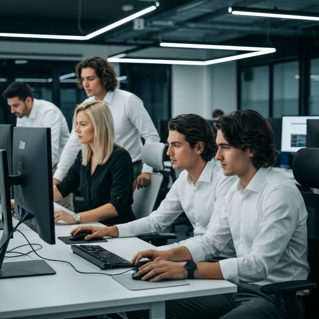 Modern business team collaborating